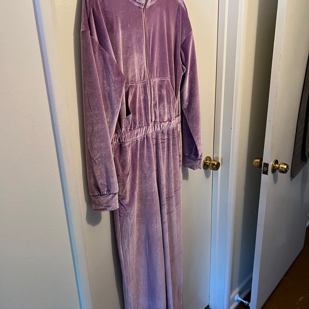 Fabletics Lavender Velour Jumpsuit